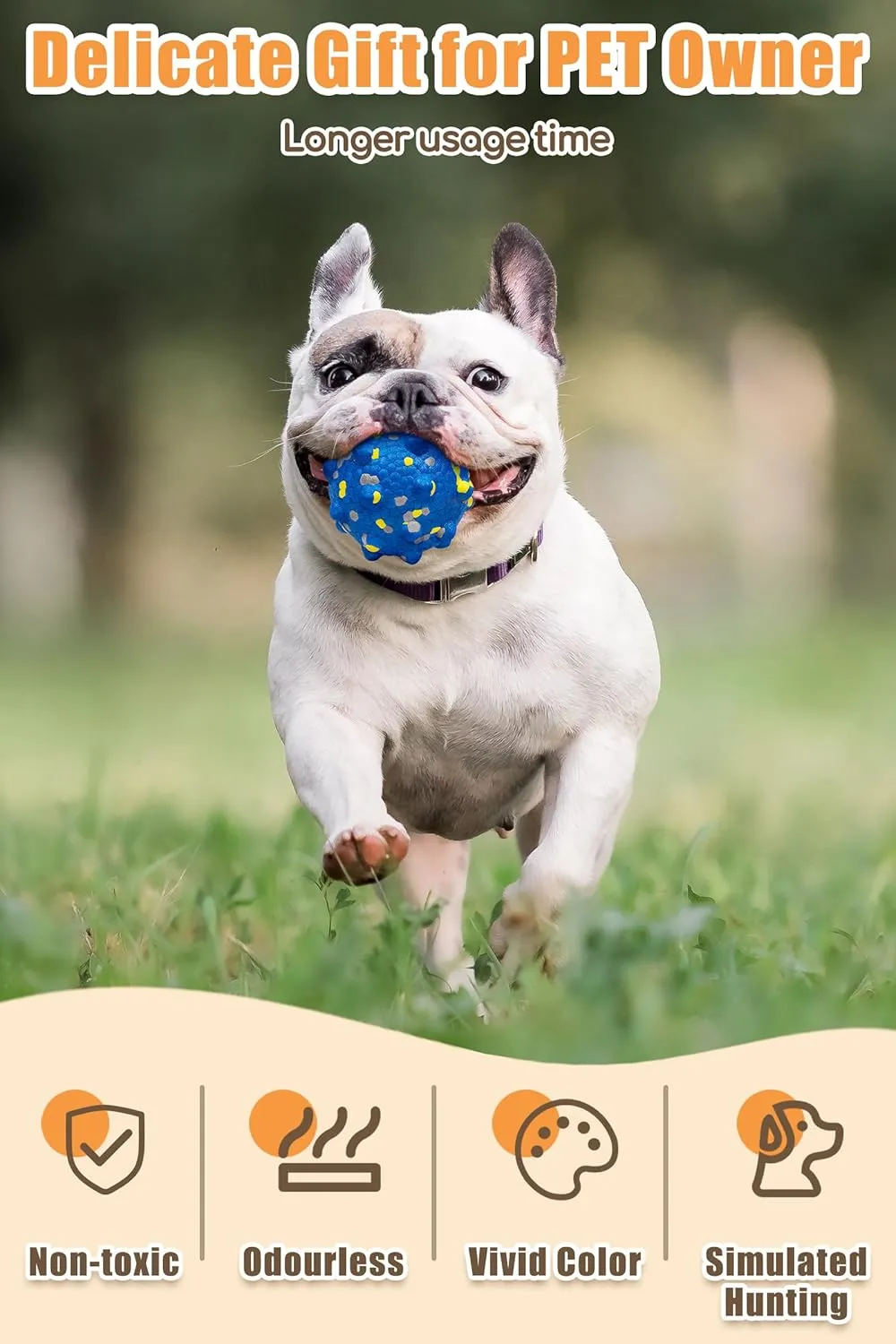 1.96'' Dog Balls for Dogs Aggressive Chewers Indestructible Tennis Durable Bouncy Interactive Dog Toy Balls for Fetch Game Floating Training(Blue Small)