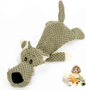 2024 New Robust Animal Designed for Heavy Chewers-large Size-Indestructible Robust Dogs Toys, Durable Squeaky Dog Toys for Heavy Chewers, Plush Dog Toy, Interactive Dog Toys for Boredom (C-Green)