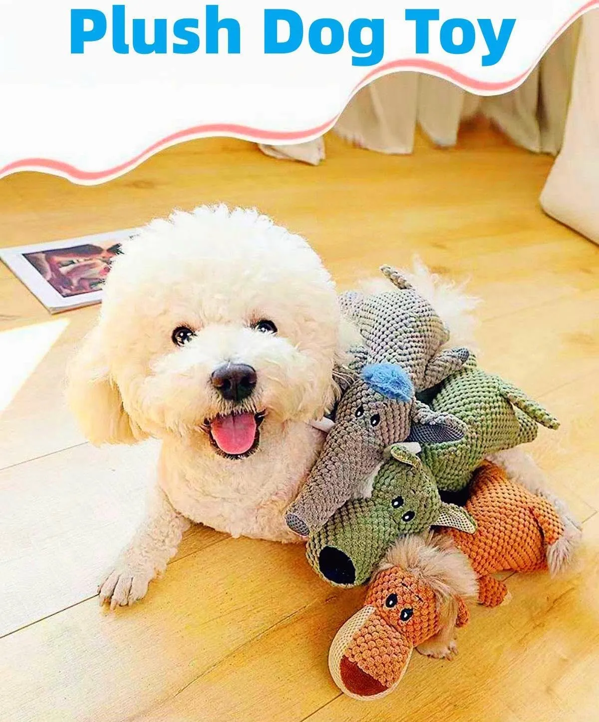 2024 New Robust Animal Designed for Heavy Chewers-large Size-Indestructible Robust Dogs Toys, Durable Squeaky Dog Toys for Heavy Chewers, Plush Dog Toy, Interactive Dog Toys for Boredom (F-B C)