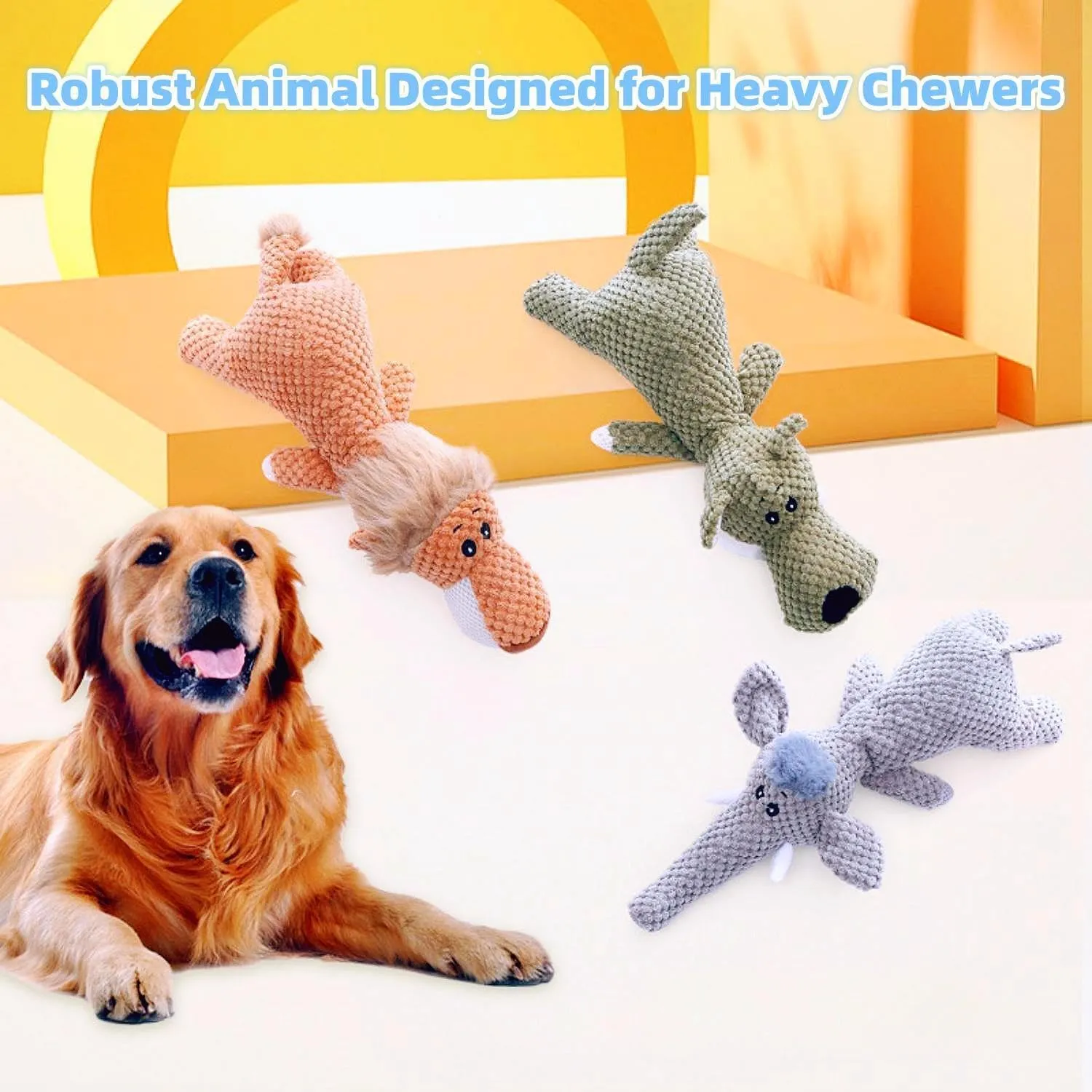 2024 New Robust Animal Designed for Heavy Chewers-large Size-Indestructible Robust Dogs Toys, Durable Squeaky Dog Toys for Heavy Chewers, Plush Dog Toy, Interactive Dog Toys for Boredom (F-B C)