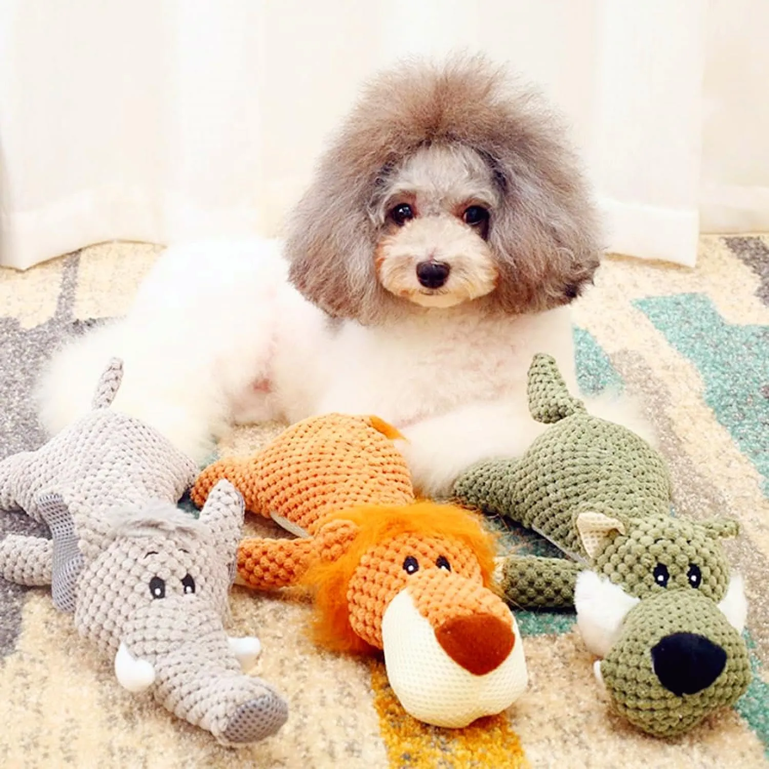 2024 New Robust Animal Designed for Heavy Chewers-large Size-Indestructible Robust Dogs Toys, Durable Squeaky Dog Toys for Heavy Chewers, Plush Dog Toy, Interactive Dog Toys for Boredom (F-B C)