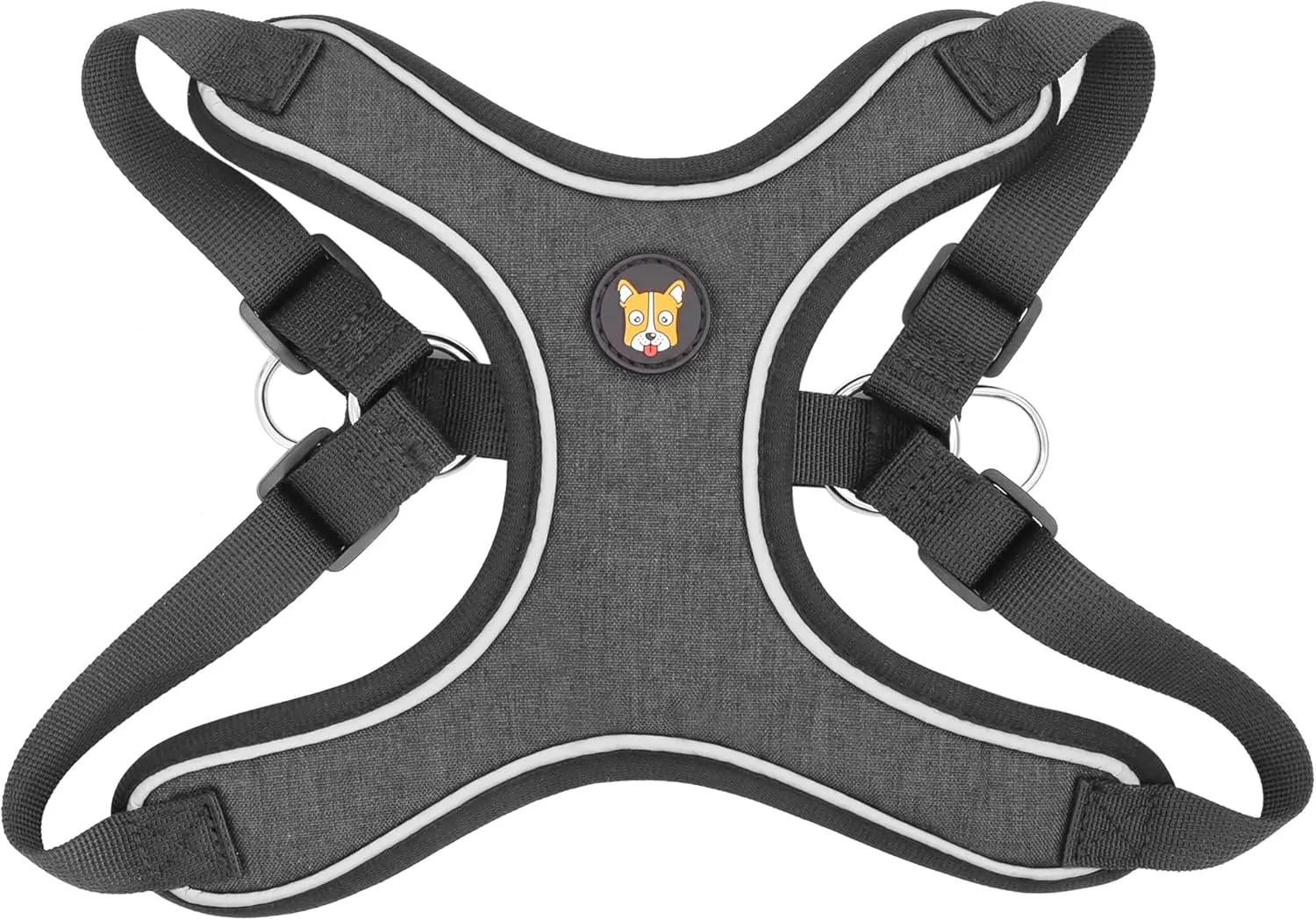 Adjustable Dog Harness Vest and Leash Set for Small, Medium Dogs No Pull, Step in Escape Proof Reflective Easy Walk Puppy Harness, Black, S (Comes with A Measuring Tape)