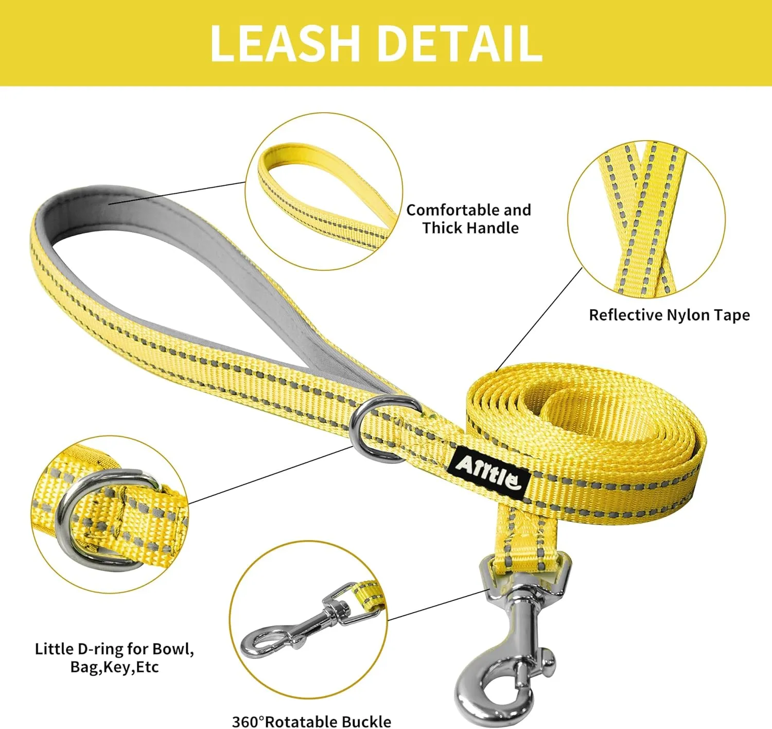 AIITLE Step in Dog Harness and Leash Set - Summer No Pull Escape Proof Harnesses with Soft Mesh and Reflective Bands, Adjustable Pet Outdoor Vest for Small and Medium Dogs Yellow M
