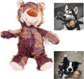 Bear- Large, Durable Squeaky Plush Dog Toy, Interactive Chew Toy for Heavy Chewers, Relieves Stress & Anxiety, Suitable for Outdoor Indoor Use, 11 x 7.9 x 4.7 inches, B-Purple