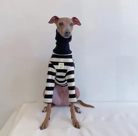 Black and White Striped Italian Greyhound Dog Clothes - Stylish Spring and Summer Fashion - Pet Black White Striped Clothing New Italian Greyhound Spring Summer Dog Clothes For Dogs Shirt Couple Cat Dog Clothing Puppy