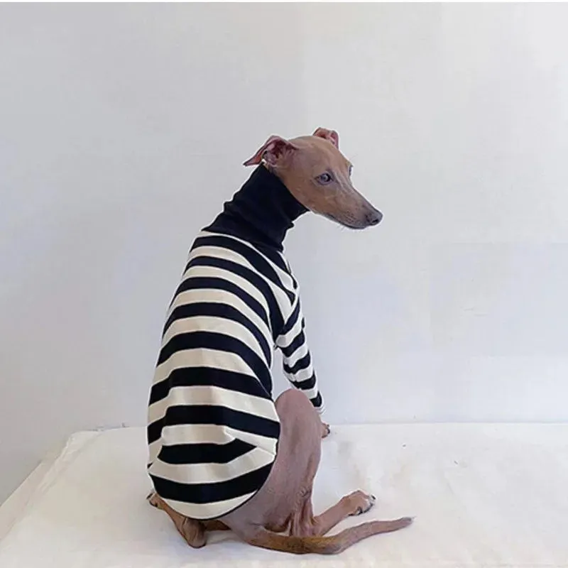 Black and White Striped Italian Greyhound Dog Clothes - Stylish Spring and Summer Fashion - Pet Black White Striped Clothing New Italian Greyhound Spring Summer Dog Clothes For Dogs Shirt Couple Cat Dog Clothing Puppy