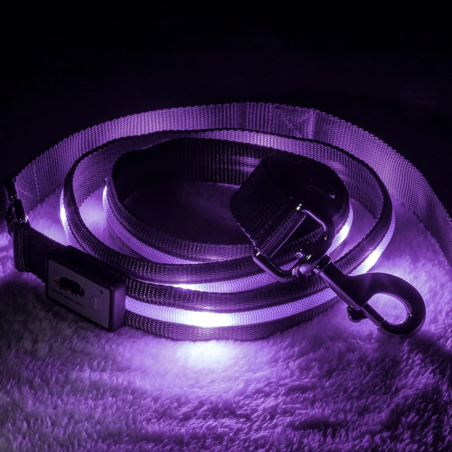 BLAZIN Light Up LED Dog Leash - 1,000 Feet Visibility - USB Rechargeable, Waterproof, Glow in Dark - 6 Foot, Lavender