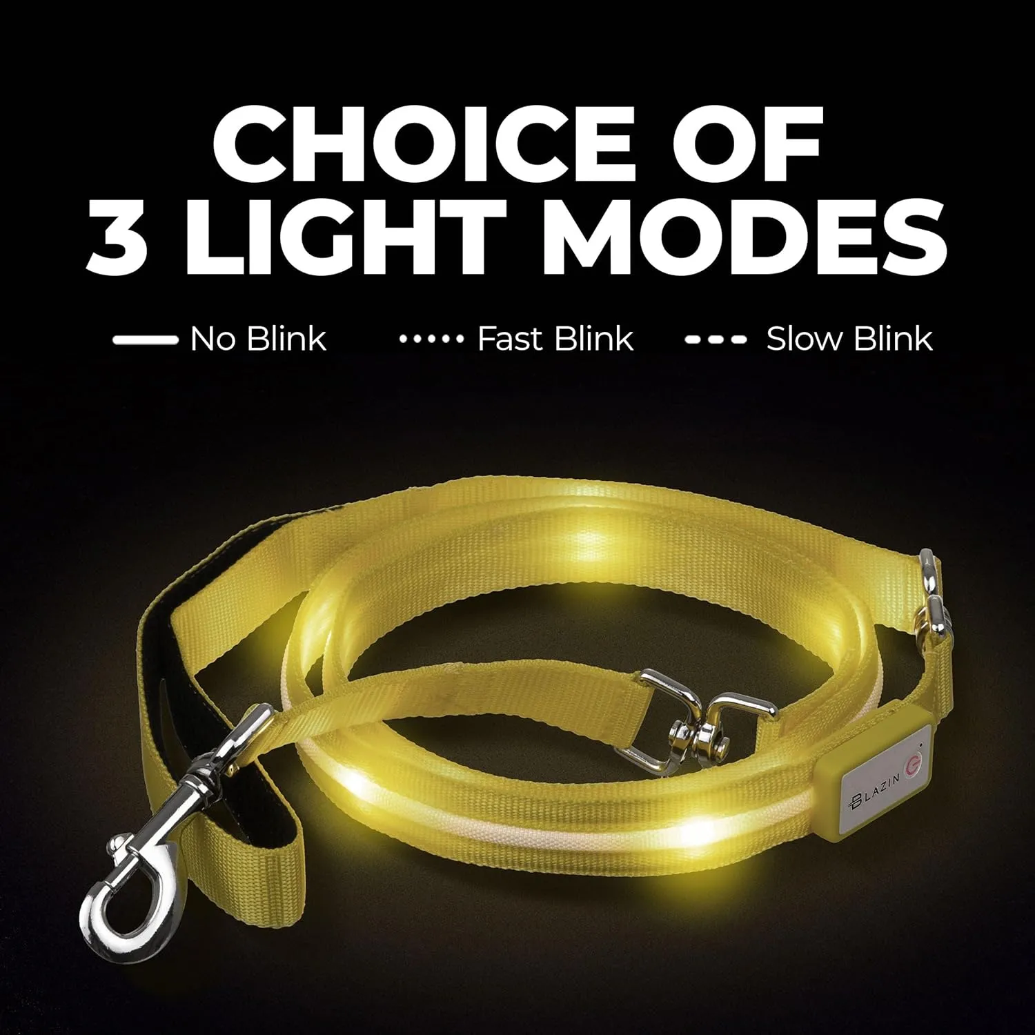 BLAZIN Light Up LED Dog Leash - 1,000 Feet Visibility - USB Rechargeable, Waterproof, Glow in Dark - 6 Foot, Lavender