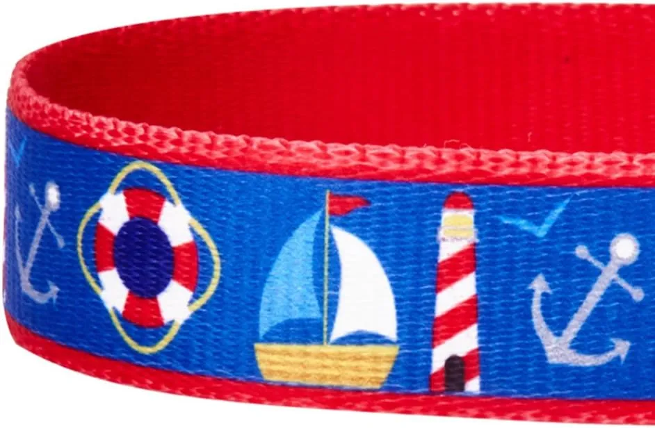 Blueberry Pet Essentials 2 Patterns Peace Bon Voyage Nautical Blue Dream Designer Dog Leash, 5 ft x 5/8", Small, Durable Leashes for Dogs