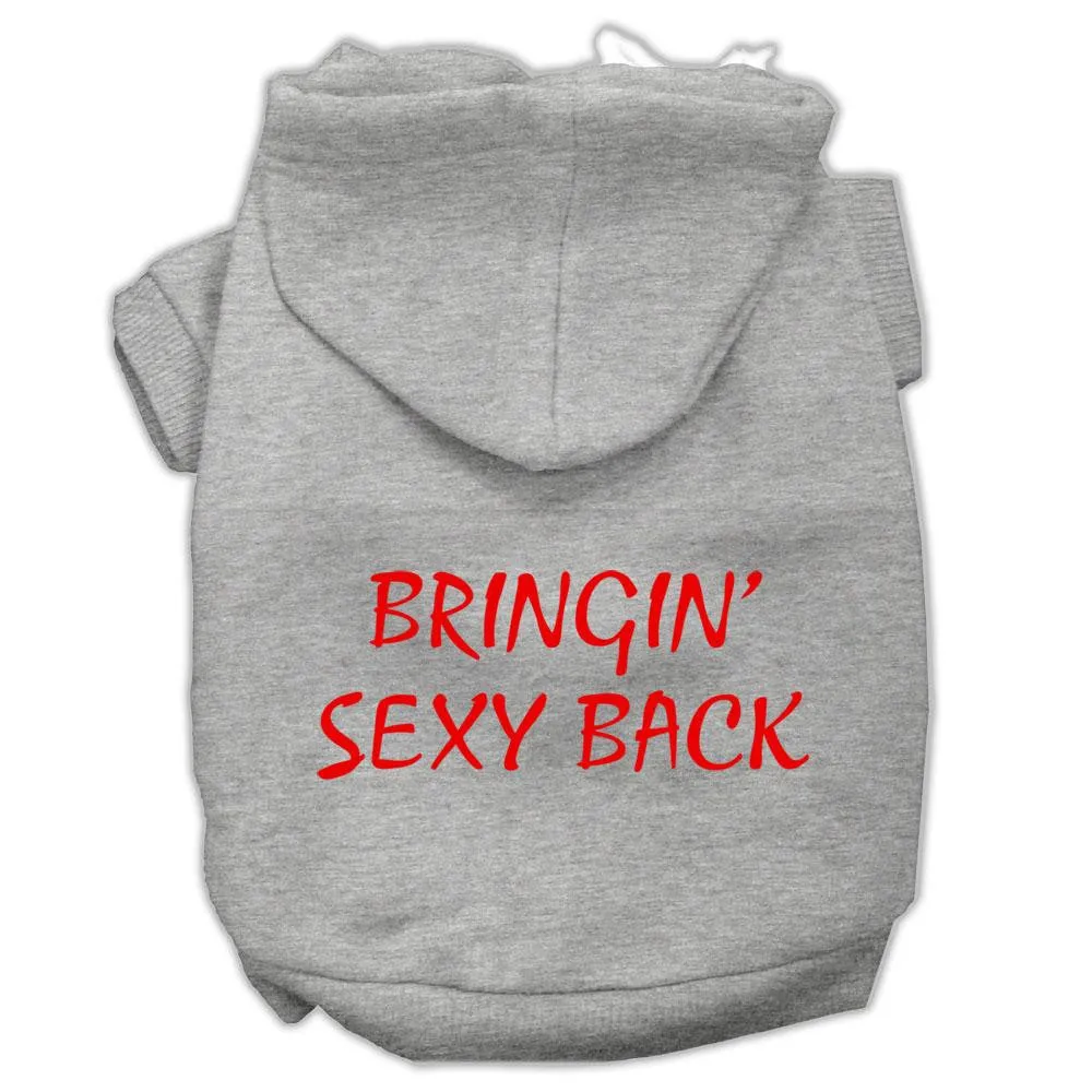 Bringin' Sexy Back Screen Print Pet Hoodies Grey Size Xl (16)