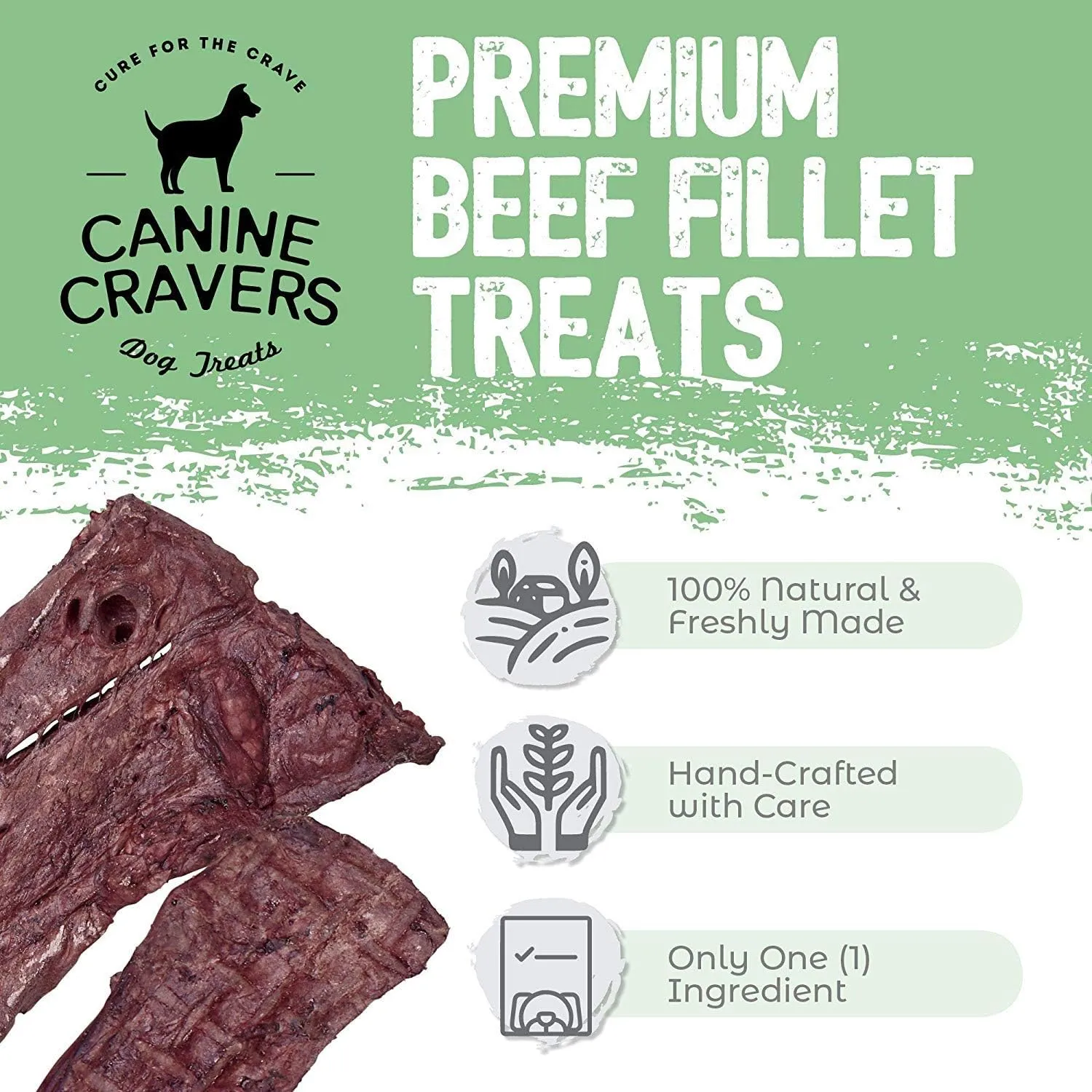 Canine Cravers Single Ingredient Dog Treats  Healthy and Nutritious Human Grade Air Dried Hypoallergenic Pet Food - Grain Free, Gluten Free and No Soy  100% All Natural Variety 3 Pack