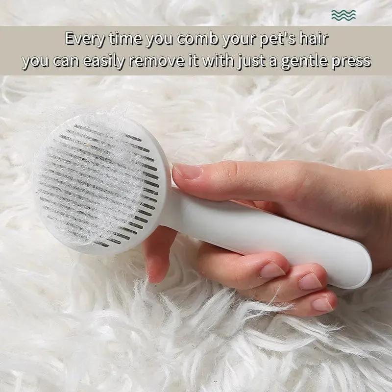 Cat Grooming Brush, Self Cleaning Slicker Brushes For Dogs Cats Pet Grooming Brush Tool Gently Removes Loose Undercoat, Mats Tangled Hair Slicker Brush For Pet Massage- Upgraded