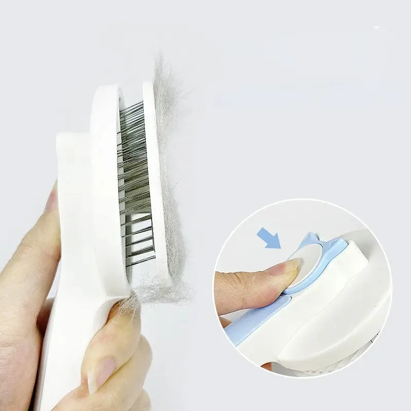 Cat Grooming Brush, Self Cleaning Slicker Brushes For Dogs Cats Pet Grooming Brush Tool Gently Removes Loose Undercoat, Mats Tangled Hair Slicker Brush For Pet Massage- Upgraded