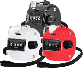 Clicker Counter Handheld Tally Counter 4-Digit Number Counter, 3 Pack Hand Mechanical Palm Counters Clickers Pitch Umpire Number Click Counter for Coaching, Knitting, People, Lap, Fishing, Golf, Row