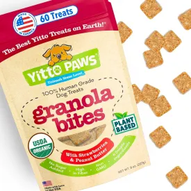 Crunchy Organic Peanut Butter Dog Treats, Strawberry & Oats Healthy Dog Treats, Vegan All Natural Dog Training Treats Made in USA Only  Low Calorie, Human-Grade, No Sugar Added Dog Biscuits
