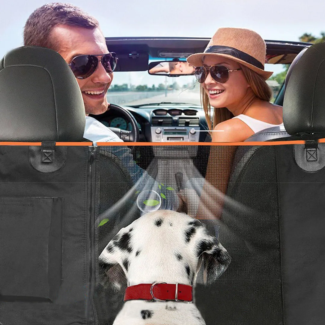 Dog Car Seat Cover Premium Waterproof 600D Oxford Cloth Back Seat Protector Hammock Pet Mat - Black
