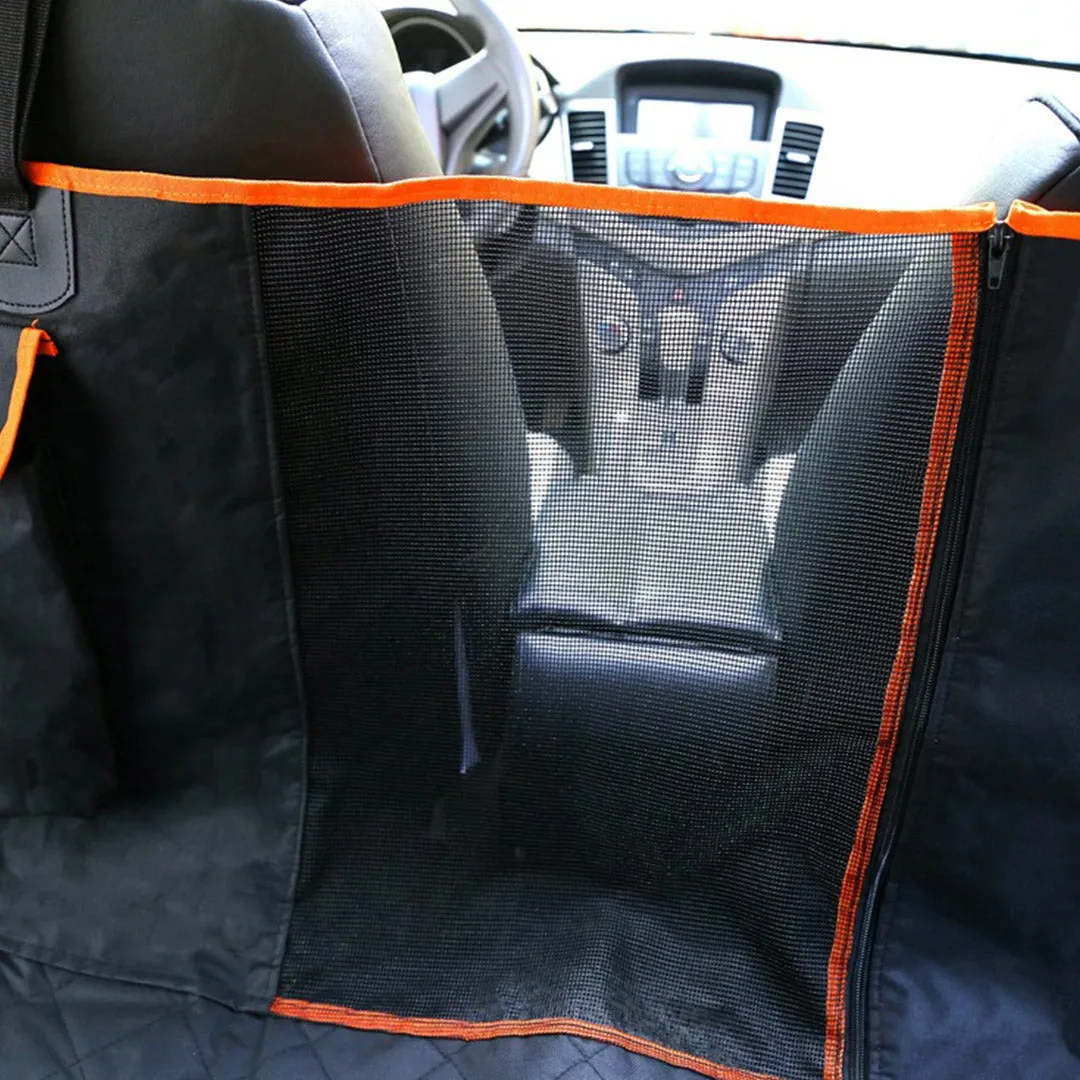 Dog Car Seat Cover Premium Waterproof 600D Oxford Cloth Back Seat Protector Hammock Pet Mat - Black