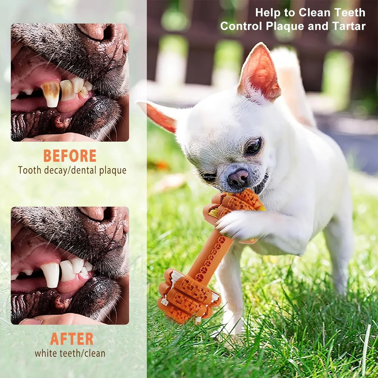 Dog Chew Toys for Aggressive Chewers,Food Grade Non-Toxic Dental Pet Toy,Tough Durable Indestructible Dog Toys for Small Medium Dogs.Orange8IB-15IB