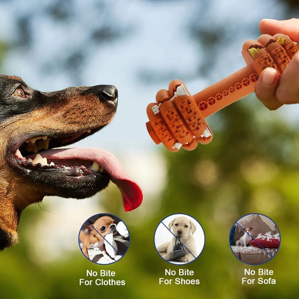 Dog Chew Toys for Aggressive Chewers,Food Grade Non-Toxic Dental Pet Toy,Tough Durable Indestructible Dog Toys for Small Medium Dogs.Orange8IB-15IB