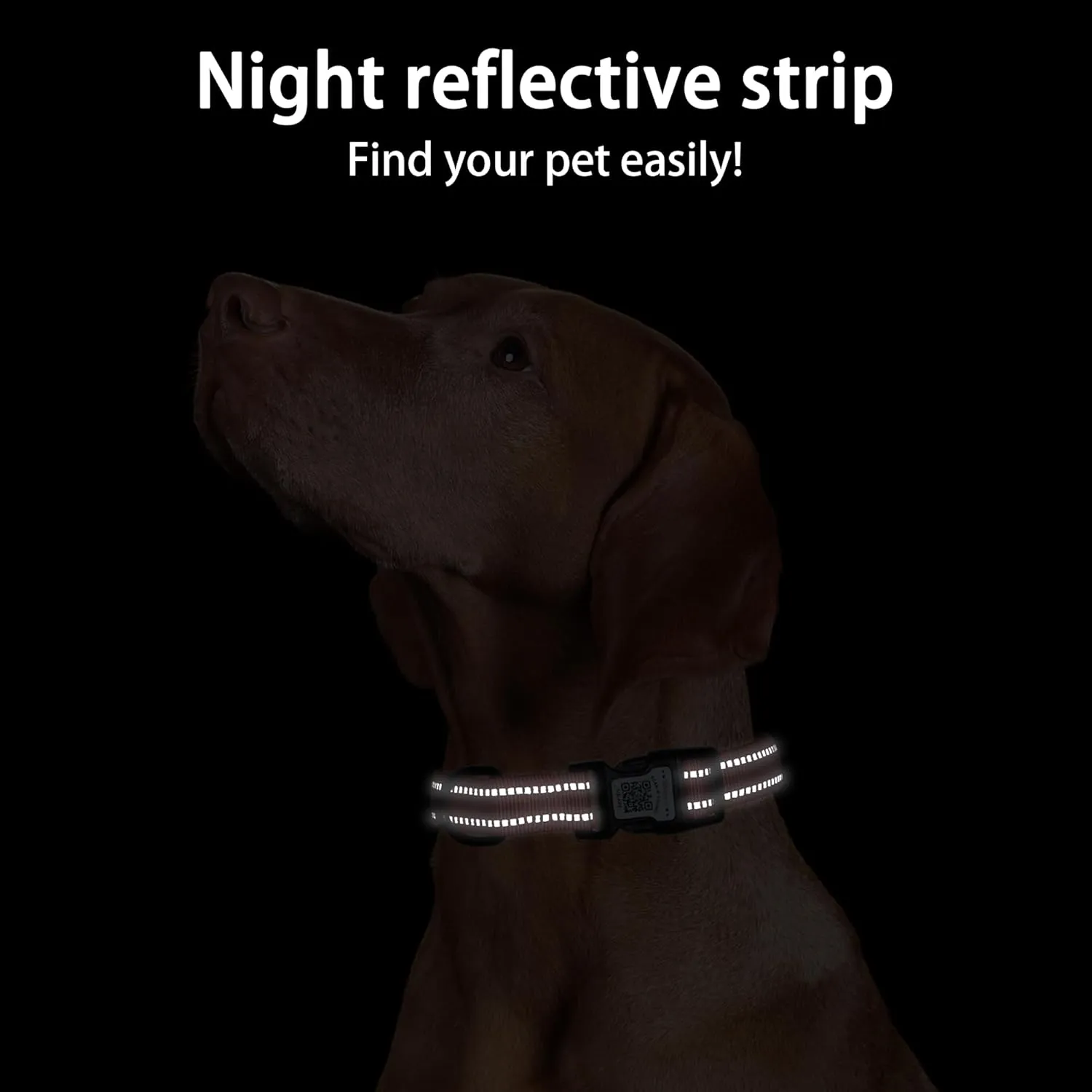 Dog Collar with QR Code, Reflective Dog Collar, Soft Neoprene Padded & Safety Locking Buckle Adjustable Pet Collar (Rose, L-with Airtag Holder)