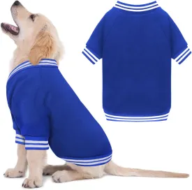 Dog Sweater Dog Clothes Brushed Fleece Baseball Jacket Soft Warm Dog Sweatshirt Dog Sweaters for Small Dogs Puppy Sweater Boy Girl Pet(Blue-XS)