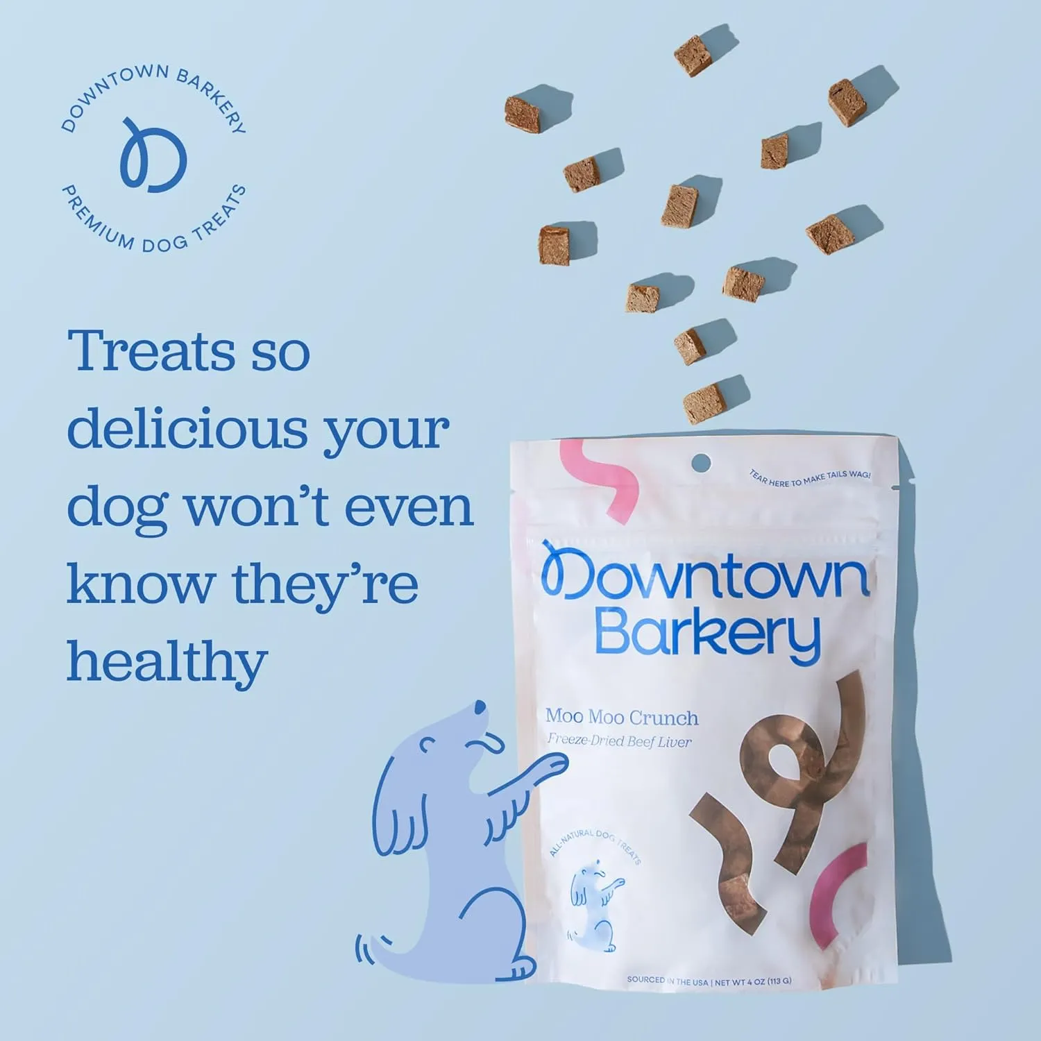 Downtown Pet Supply Barkery Freeze Dried Dog Treats - Single Ingredient, Low Calorie, Rich in Vitamins and Minerals - All Natural - Freeze Dried Beef Liver Dog Treats, 1 LB