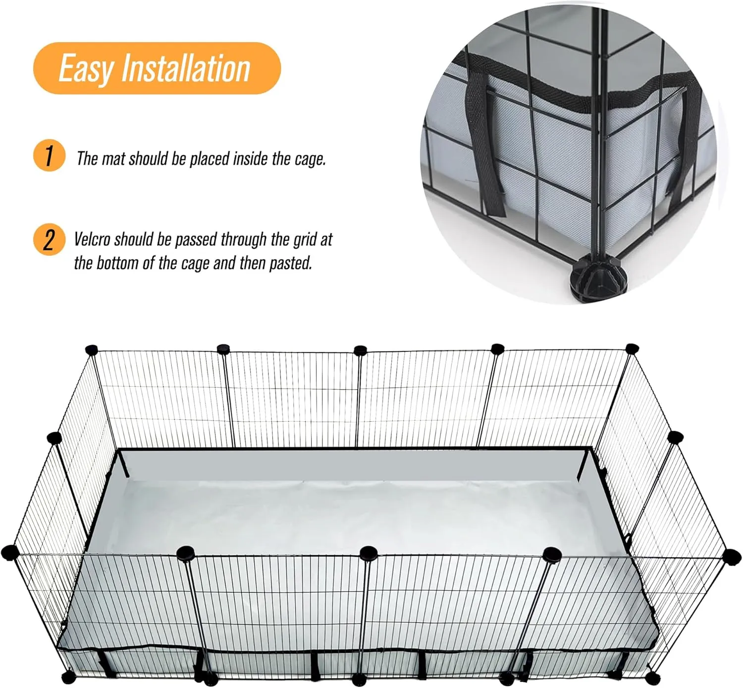 DZWLKJ Guinea Pig Cage Liner Tarp Bottom Waterproof and Washable Base Also for Rabbits, Bunny, Chinchesillas, Hedgehog, Ferrets and Other Small Animals(24x48 inches)
