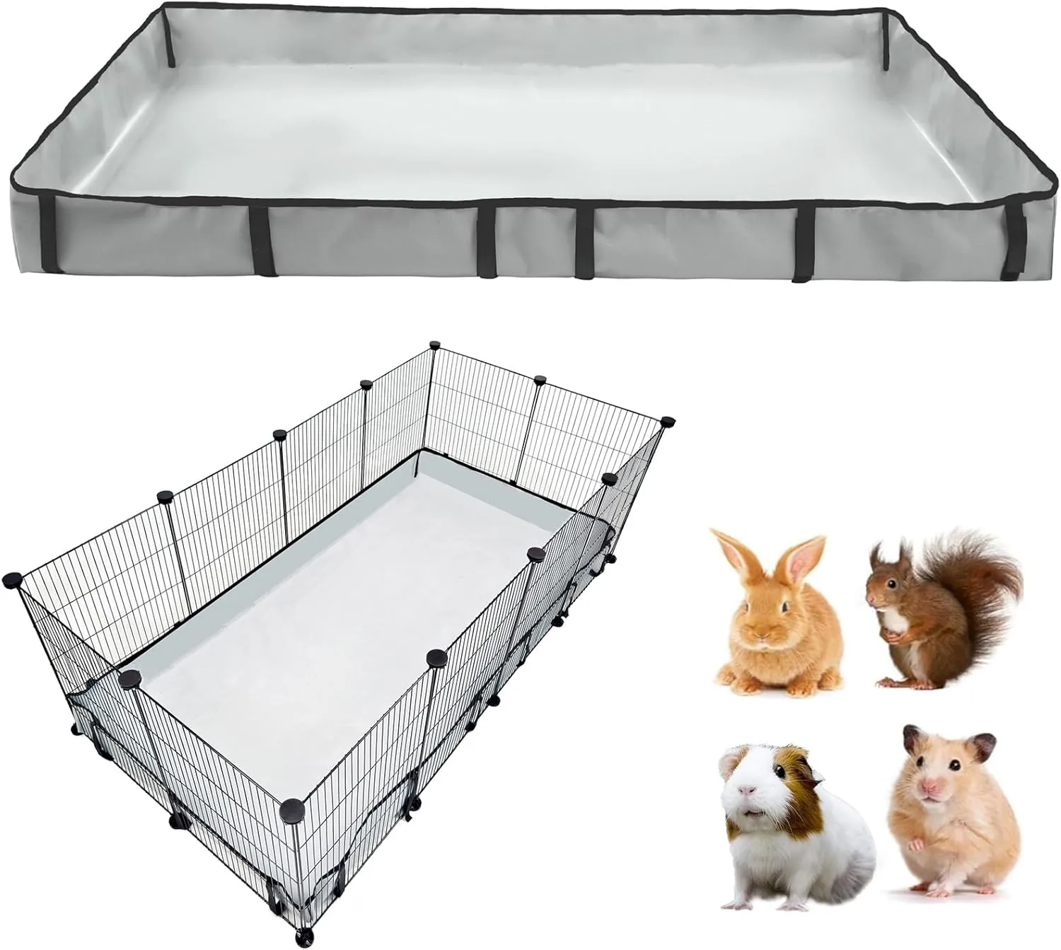 DZWLKJ Guinea Pig Cage Liner Tarp Bottom Waterproof and Washable Base Also for Rabbits, Bunny, Chinchesillas, Hedgehog, Ferrets and Other Small Animals(24x48 inches)