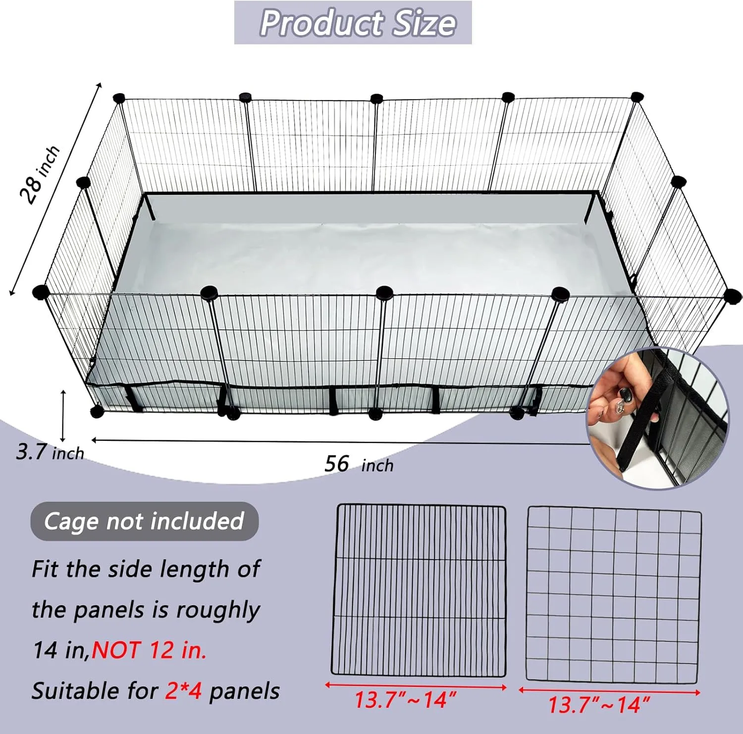 DZWLKJ Guinea Pig Cage Liner, Waterproof and Washable Base, 28"X56", Suitable for Rabbits, Bunny, Chinchillas, Hedgehog, Ferrets and Other Small Animals