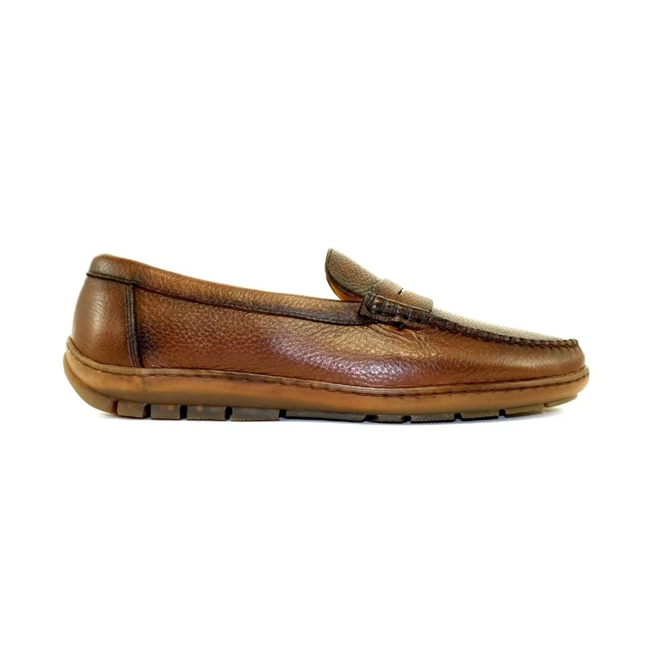 Edmond Deerskin Loafer in Antique Honey by Alan Payne Footwear