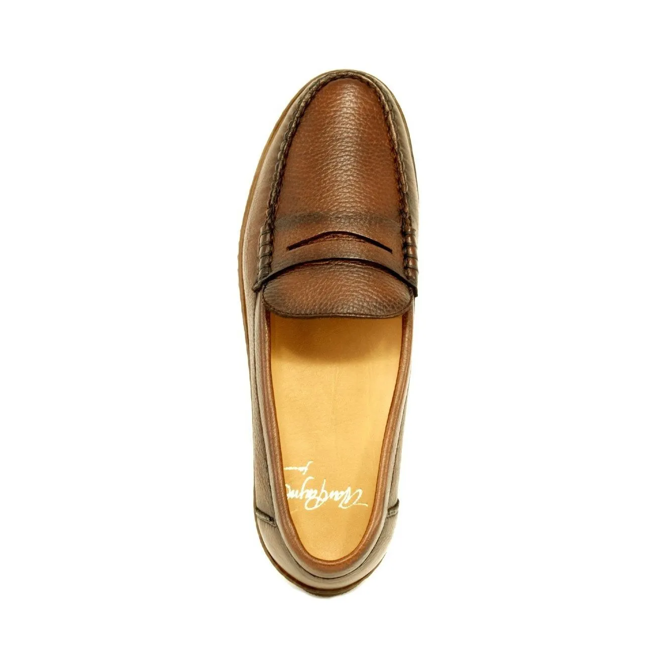 Edmond Deerskin Loafer in Antique Honey by Alan Payne Footwear