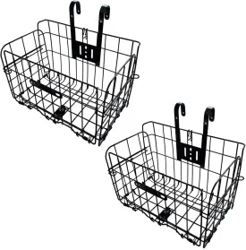Folding Bike Front Basket Bicycle Wire Basket with Handles Easy Installation on Front Handlebar