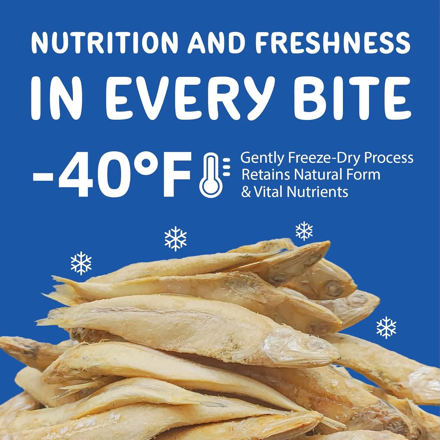 Freeze Dried Raw Minnows for Cats 1.5 oz,Single-Ingredient Freeze Dried Fish Cat Treats,100% Real Meat, USA-Made