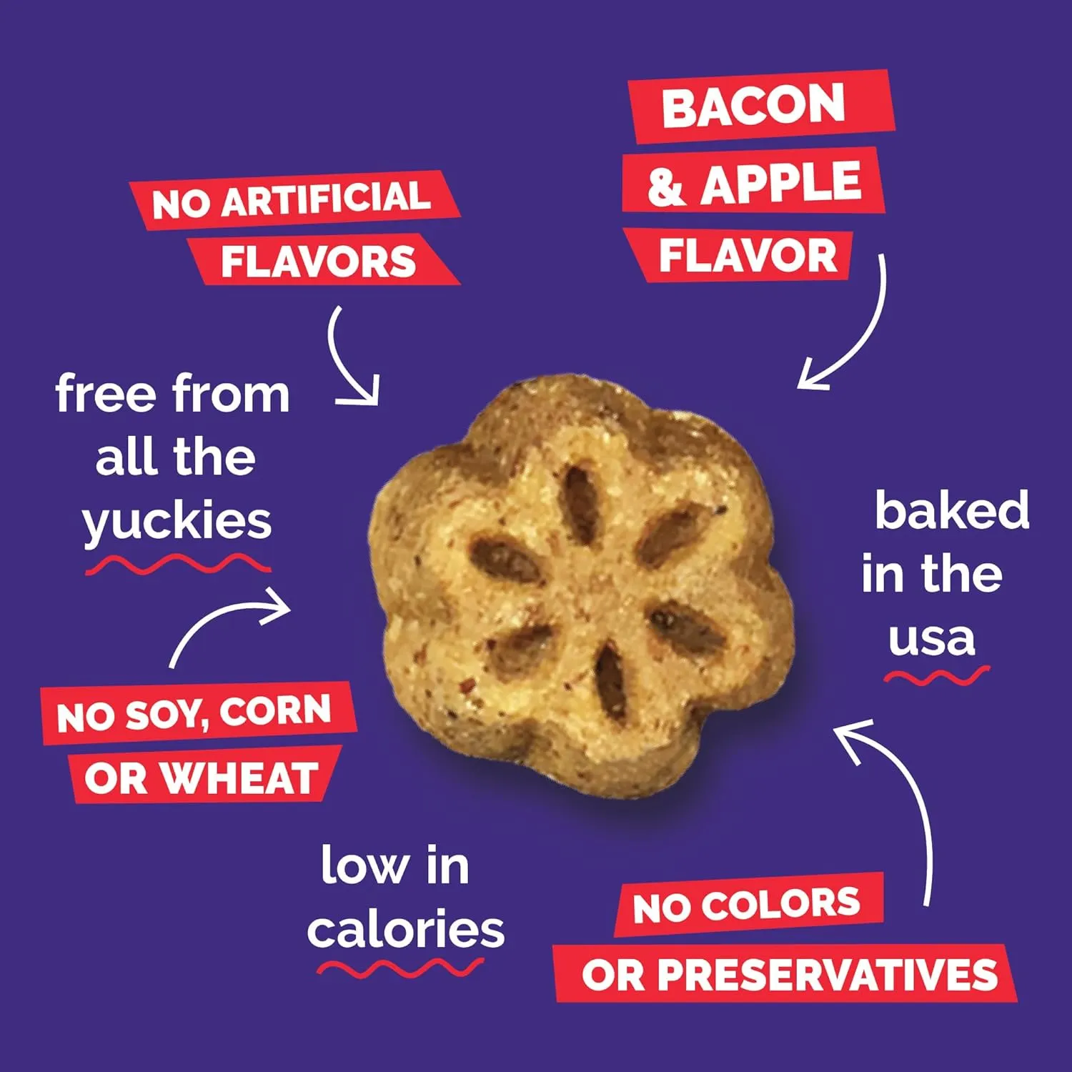 Fruitables Skinny Mini Dog Treats, Healthy Sweet Potato Treat for Dogs, Low Calorie & Delicious, Puppy Training, Free of Wheat, Corn and Soy, Made in the USA, Bacon and Apple Flavor, 12oz
