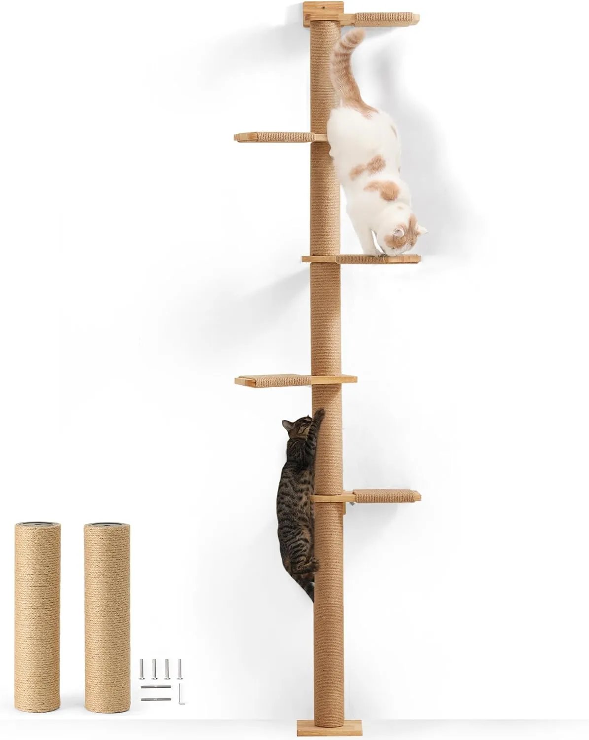 FUKUMARU Tall Cat Tree with Replacement Scratching Post