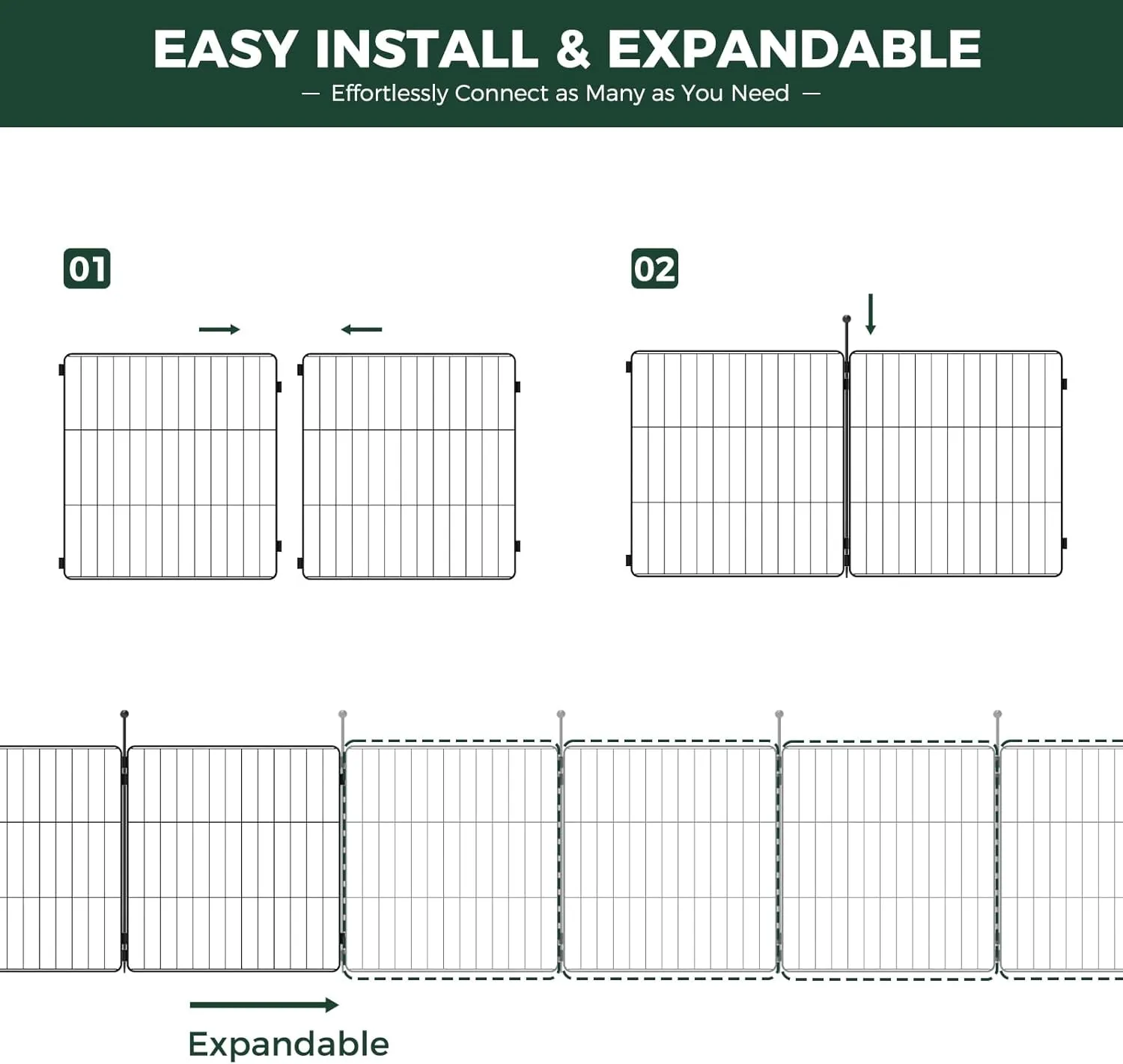 FXW MiniPaws Dog Playpen for Yard & RV Camping, Expandable 32-inch 8 Panels for Small and Medium Dogs, Portable for Indoor and Outdoor Use