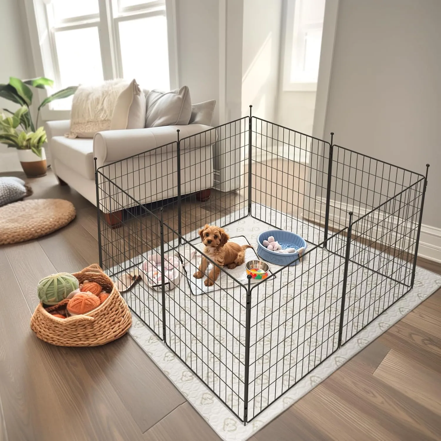 FXW MiniPaws Dog Playpen for Yard & RV Camping, Expandable 32-inch 8 Panels for Small and Medium Dogs, Portable for Indoor and Outdoor Use