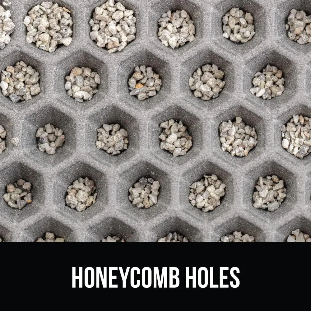 GORILLA GRIP Honeycomb Cat Litter Mat 35x24, Two Layer Trapping Waste Mats, Soft On Paws, Indoor Box Supplies and Essentials, Feeding Trap, Water Resistant on Floors, Gray