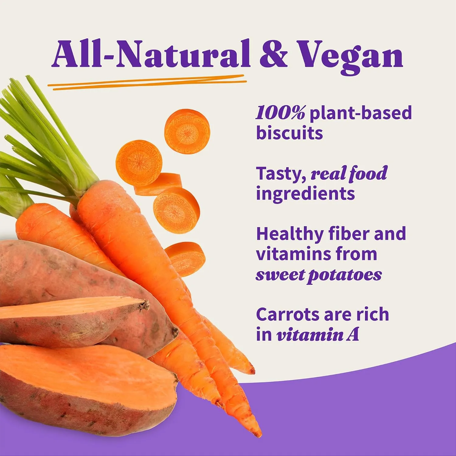 Halo Holistic Vegan Dog Treats, Plant-Based Dog Treat with Sweet Potato & Carrots, Vegan Treat Pouch, 8 Oz bag
