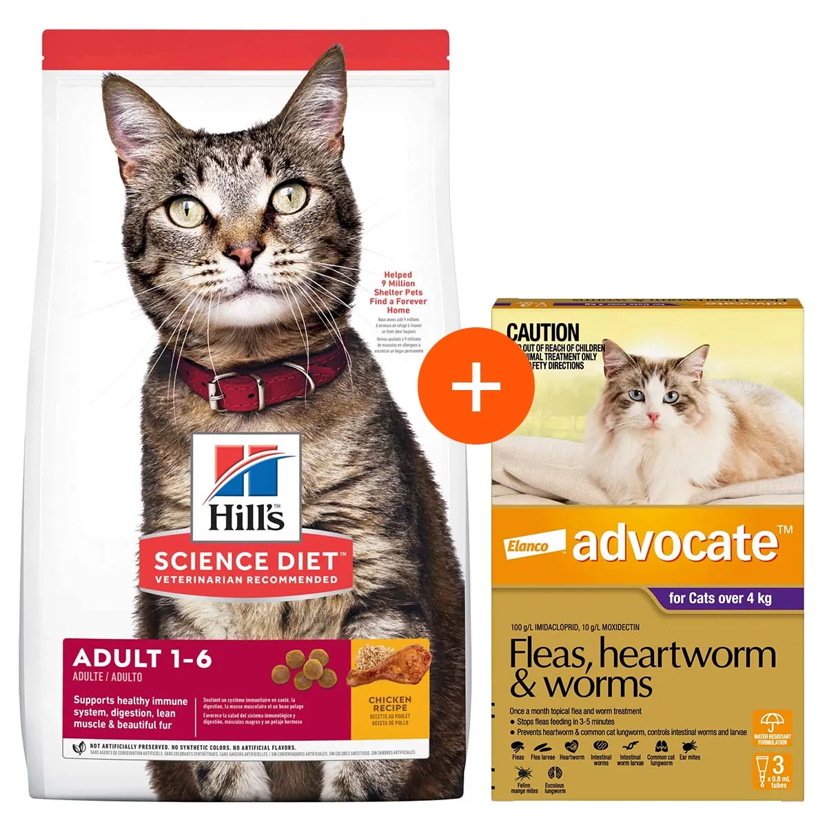 Hill's Science Diet Adult 6kg   Advocate 6 Pack Bundle For Cats