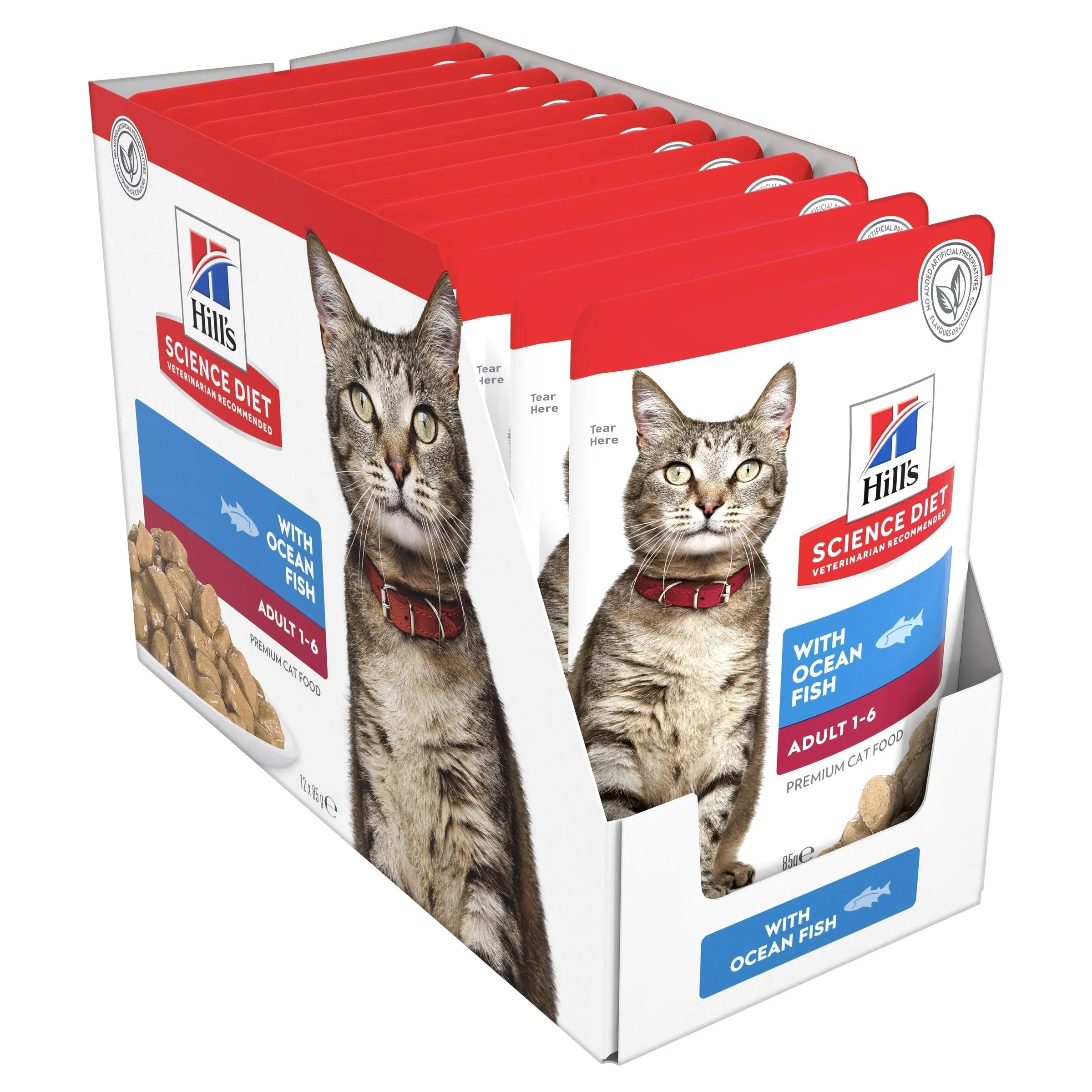 Hills Science Diet Adult Optimal Care Ocean Fish Cat Food Pouches 85g x 12