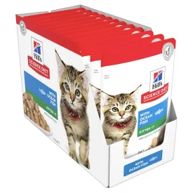 Hills Science Diet Kitten Healthy Development Ocean Fish Cat Food Pouches 85g x 12