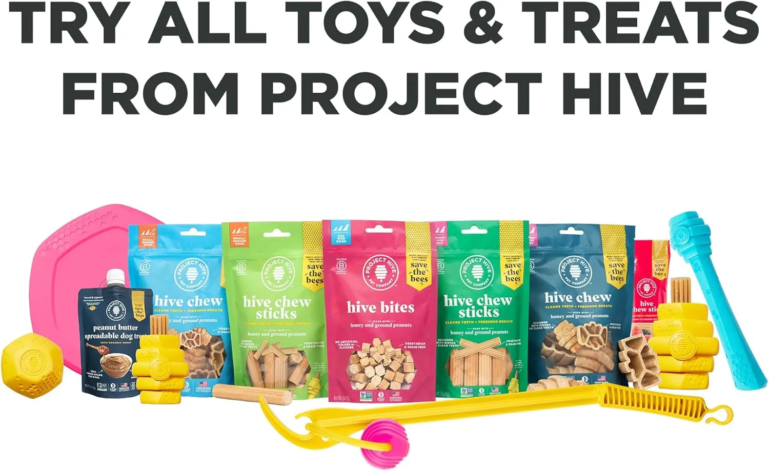 Hive Dog Training Treats  Healthy, Non-GMO Project Verified, Natural Peanut Butter Flavored, Vegetarian, Grain Free Dog Treat for Small and Large Dogs, Made in The USA