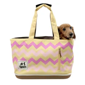 Ibiyaya Canvas Pet Carrier Tote for Cats & Dogs up to 7kg - Yellow & Pink