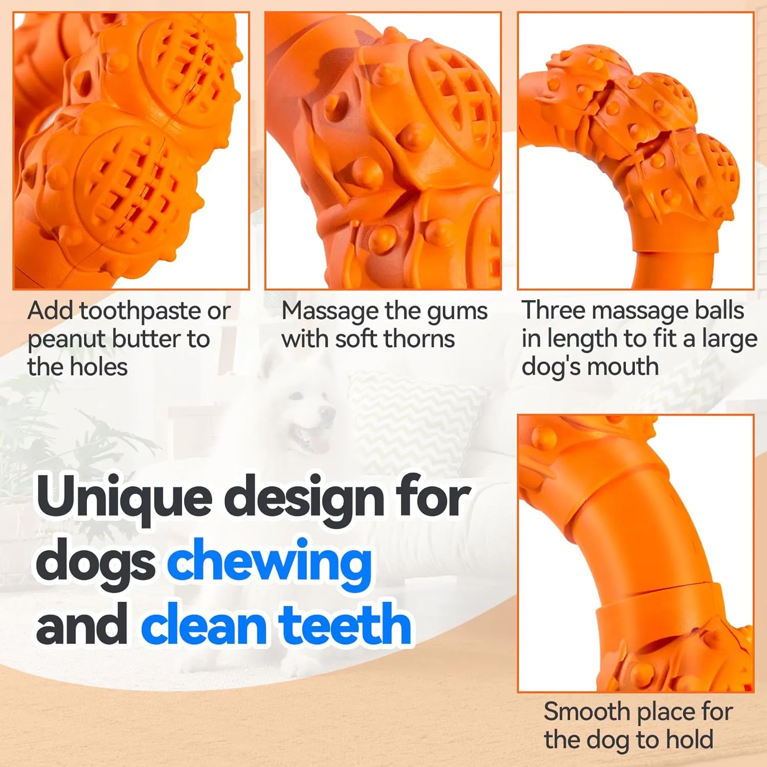 Indestructible Dog Chew Ring Toys Aggressive Chewers Super Chewer Dog Toys Medium Large Dogs Puppy Teething Rings Relax,Interactive Dog Ring Toys Boredom,Heavy Duty Dog Teething Toys