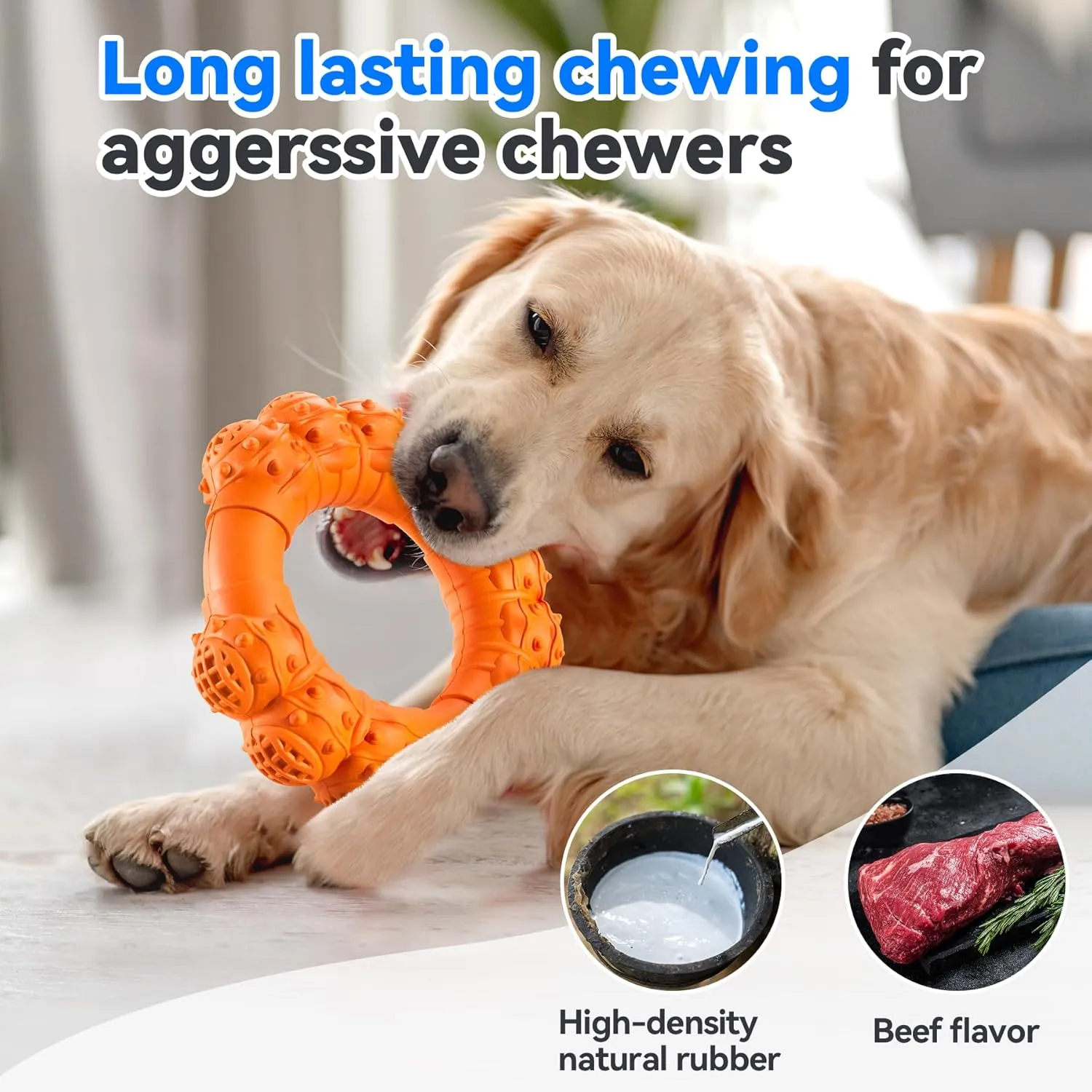 Indestructible Dog Chew Ring Toys Aggressive Chewers Super Chewer Dog Toys Medium Large Dogs Puppy Teething Rings Relax,Interactive Dog Ring Toys Boredom,Heavy Duty Dog Teething Toys