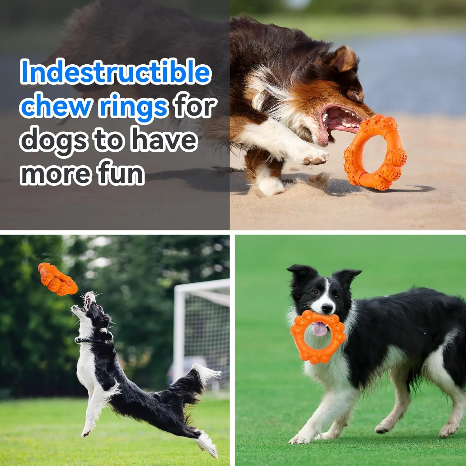 Indestructible Dog Chew Ring Toys Aggressive Chewers Super Chewer Dog Toys Medium Large Dogs Puppy Teething Rings Relax,Interactive Dog Ring Toys Boredom,Heavy Duty Dog Teething Toys