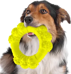 Indestructible Dog Chew Ring Toys for Aggressive Chewers, Super Chewer Dog Toys for Medium Large Dogs, Puppy Teething Rings for Relax, Interactive Dogs Ring Toy, Heavy Duty Dogs Teething Toy