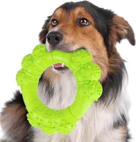 Indestructible Dog Chew Toys for Aggressive Chewers, Super Chewer Toys for Medium Large Dogs, Interactive Ring Toys, Heavy Duty Teething Toy