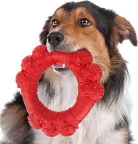 Indestructible Dog Chew Toys for Aggressive Chewers, Super Chewer Toys for Medium Large Dogs, Interactive Ring Toys, Heavy Duty Teething Toy